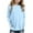 1-Light Blue1219, variant on WOYY Girls Long Sleeve T-Shirt with Pocket Casual Solid Color Round Neck T Shirt, Sizes 4-14