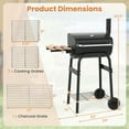 thumbnail image 3 of Gymax Barrel Charcoal Grill w/Foldable Side Table Built-in Thermometer & Storage Shelf, 3 of 10