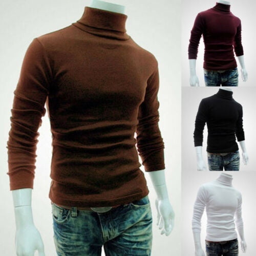 Homme Col Roulé Haut Col Roulé Chandail Tricoté Chandail Molletonné Hauts Chandail Blouse