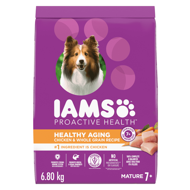 IAMS PROACTIVE HEALTH Dry Dog Food - Mature (7+) - Original, 6.8kg Bag