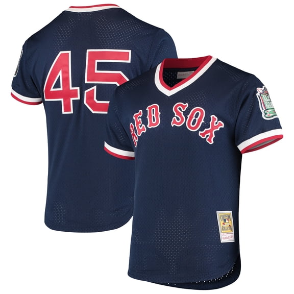 Men's Mitchell & Ness Pedro Martinez Navy Boston Red Sox Authentic Batting Practice Jersey