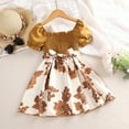 thumbnail image 6 of WOLLED Toddler Baby Girls Short Flare Sleeve Dresses 4-7y Kids Square Neck Floral Princess Dress Casual Square Neck Tutu Dress Summer Party Princess Dress with Bowknot, 6 of 11