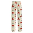 thumbnail image 4 of Lumtrix Womens Christmas Pajama Pants Oversized Funny Snowman Print Soft Drawstring Elastic Waist Pj Pants Khaki S, 4 of 6