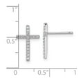 thumbnail image 2 of 925 Sterling Silver Rhodium Plated Brilliant-cut CZ Religious Faith Cross Post Earrings 14.55x9.7mm Wide Stud Earring fo, 2 of 2