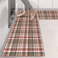thumbnail image 2 of Kitchen Rugs Sets Of 2,Red and Green Christmas Plaid Pattern Anti Fatigue Kitchen Mat Rugs Non Slip Washable,Decorative Kitchen Floor Mats for Kitchen,Sink,Laundry,17"X47", 2 of 5