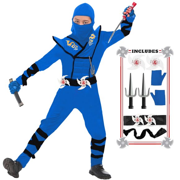 SATKULL Ninja Costume Kids Ninja Muscle Costumes Boys Ninja Set Accessories Best Children Gift(kids-M-6/7T)