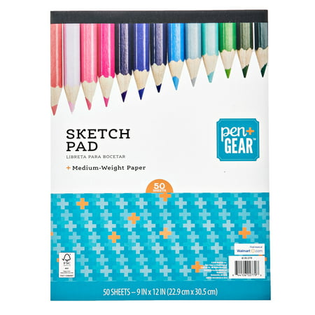Pen + Gear Sketch Pad, 50 Sheets, 9