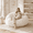 White, variant on Sanae Oversized Round Faux Fur Bean Bag Chair, Ergonomic High Density Sponge Lazy Sofa, Non-Slip Base Compressed Pack Armless Floor Lounge, White