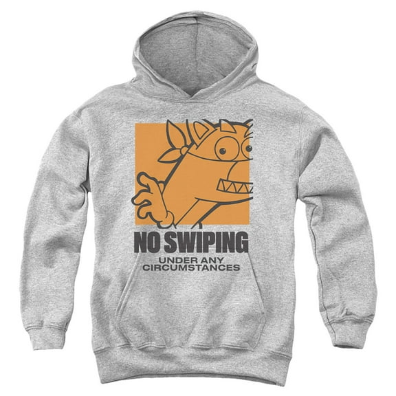 Popfunk Dora The Explorer No Swiping Under Any Circumstances Youth Kids Boy/Girls Pull-Over Hoodie, Athletic Heather, Small