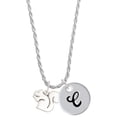 thumbnail image 1 of Delight Jewelry Silvertone Squirrel Silvertone Script Initial Disc - C - Charm Necklace, 20"+3", 1 of 4