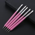 thumbnail image 4 of Guardoinrt Ensemble de 5 Pcs d'Outils de Pointillage Légers et Portatifs à Double Extrémité pour Artistes en Déplacement Outils de Sculpture en Argile Rouge rose, 4 of 6