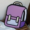 thumbnail image 3 of Cartoon Fashion Backpack Casual Oxford Cloth Soft Korean BackPack (Purple), 3 of 5