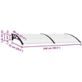 thumbnail image 3 of vidaXL Front Door Canopy, Outdoor Awning for Porch & Patio, 94.5x31.5 Inches Black & Transparent, 3 of 8