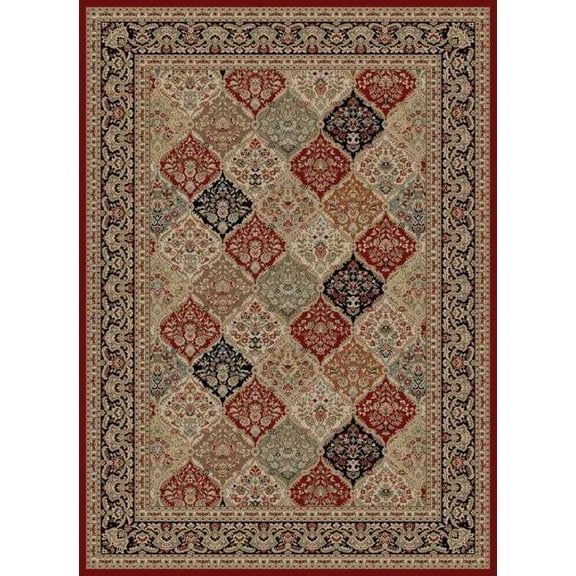 Tayse Sensation Area Rug 4770 Red Panel Flower 7' 10" x 10' 3" Rectangle