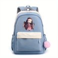 thumbnail image 5 of 1pc Cute Cartoon Girl Pattern Backpack With Comfortable Small Plush Ball, Girls School Bag, Simple Lightweight Candy Color Backpack, Students Backpack For Daily Use, Breathable Backpack, 5 of 5