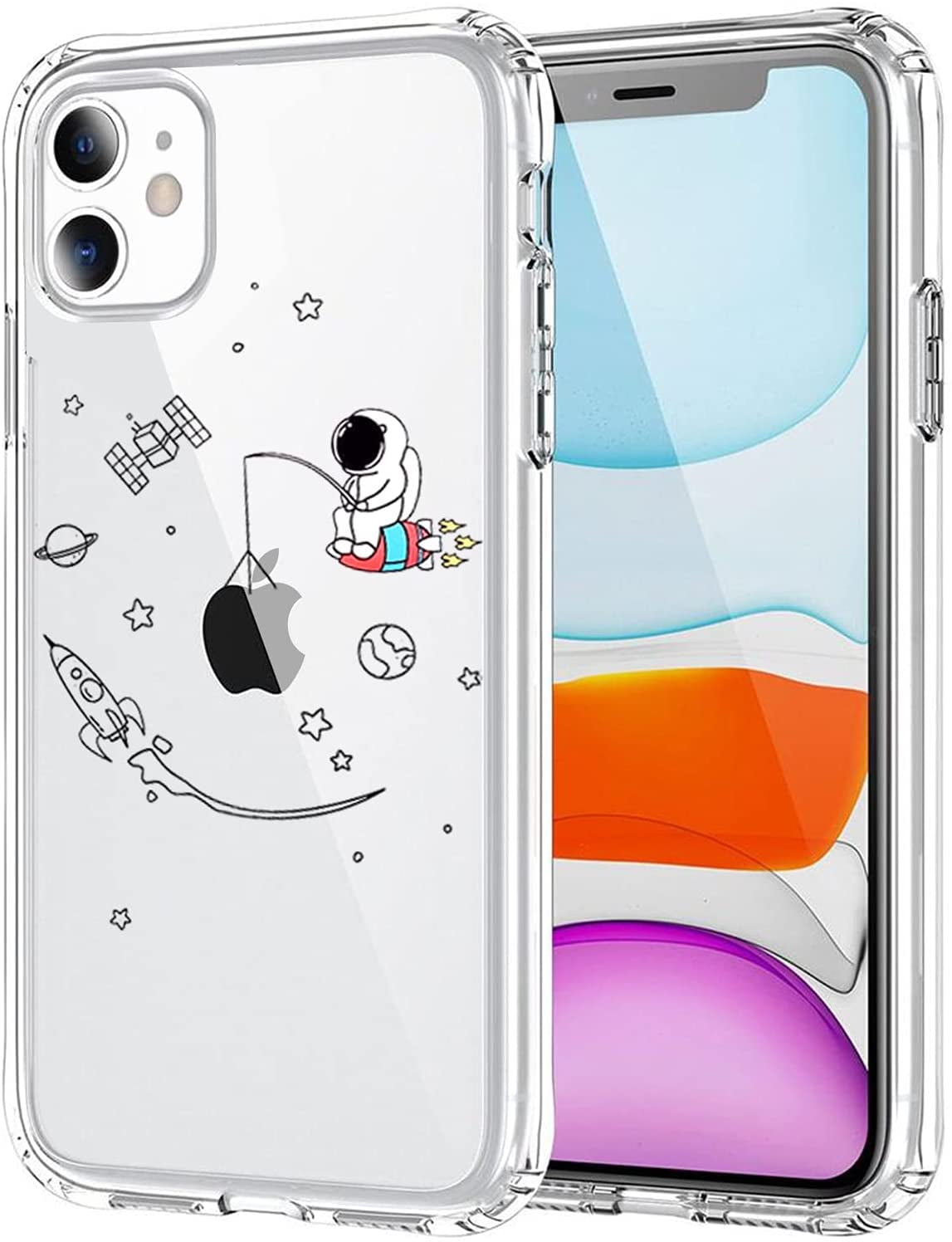Compatible With Iphone Case Clear Cute With Astronaut Outer Space Planet Star Creative Pattern Soft Tpu Shockproof Slim For Iphone Walmart Com