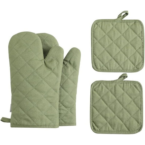 Pot Holders and Oven Mitts, Heat Resistant Oven Gloves for Baking, Grilling, BBQ, Microwave, 4 Pcs