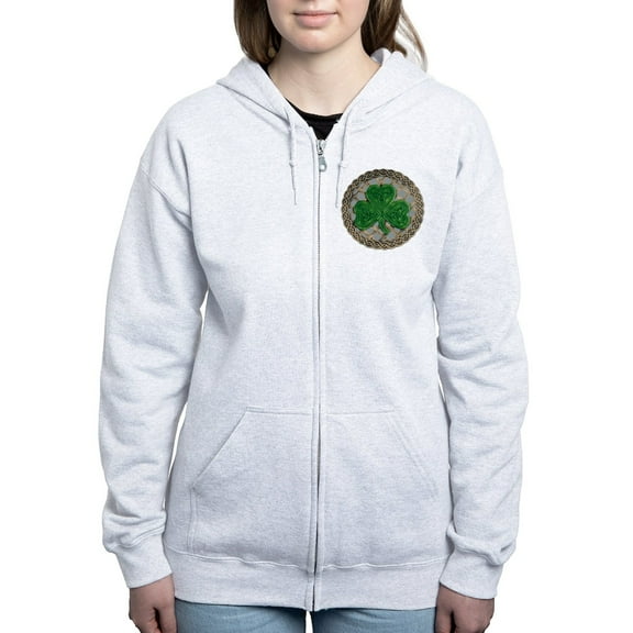 CafePress - Shamrock And Celtic Knots Zip Hoodie - Women's Zip Hoodie