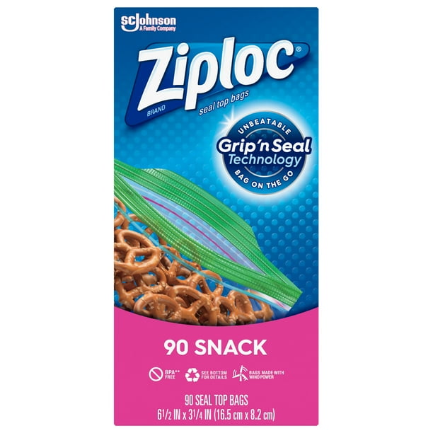 Ziploc Brand Snack Bags with Grip 'n Seal Technology, 90 Count