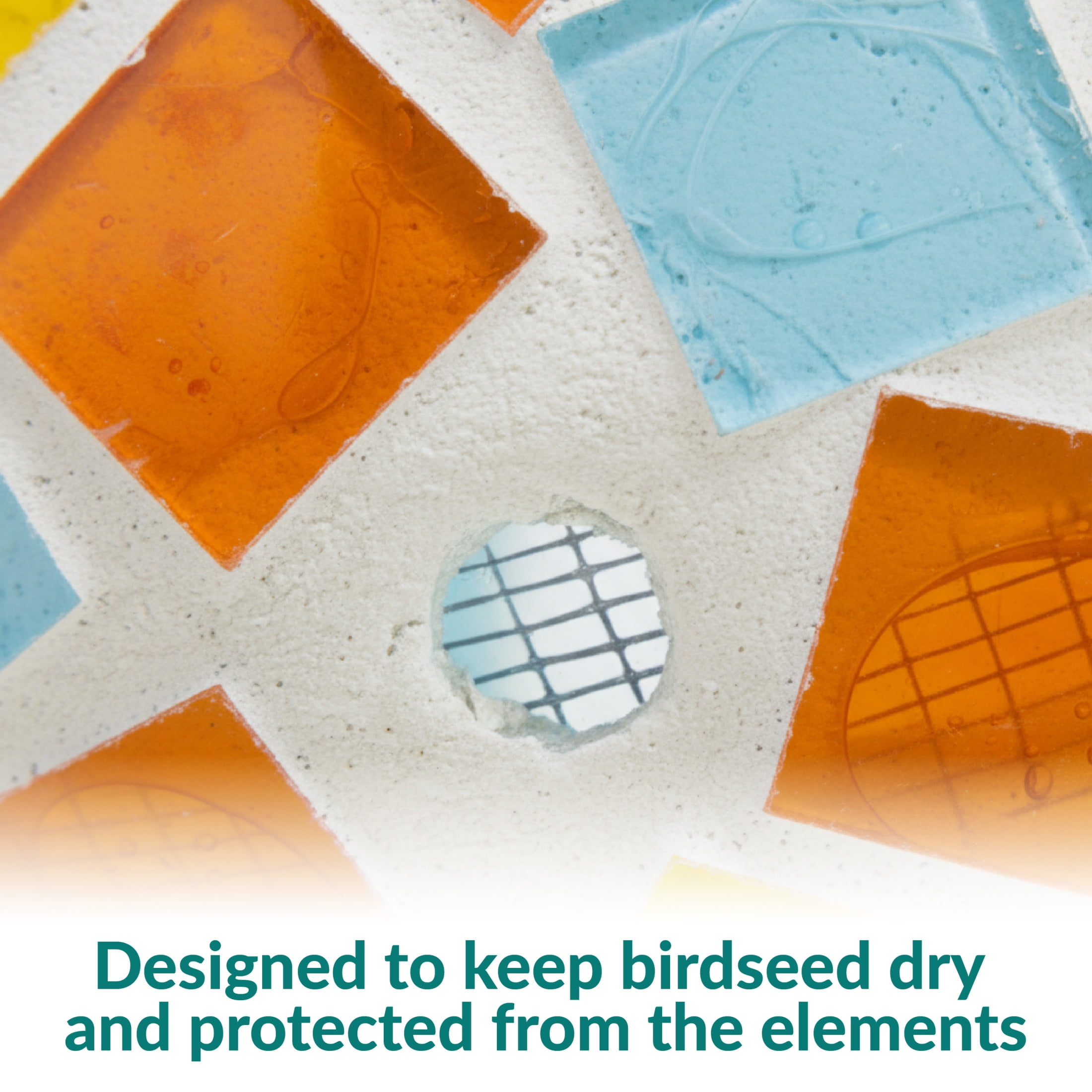 Sunnydaze Decor Mosaic Fly-Through Hanging Bird Feeder 1 Cup
