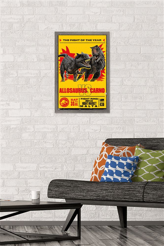 Jurassic World: Dominion - Allosaurus Vs Carno Wall Poster, 14.725" x 22.375" Framed