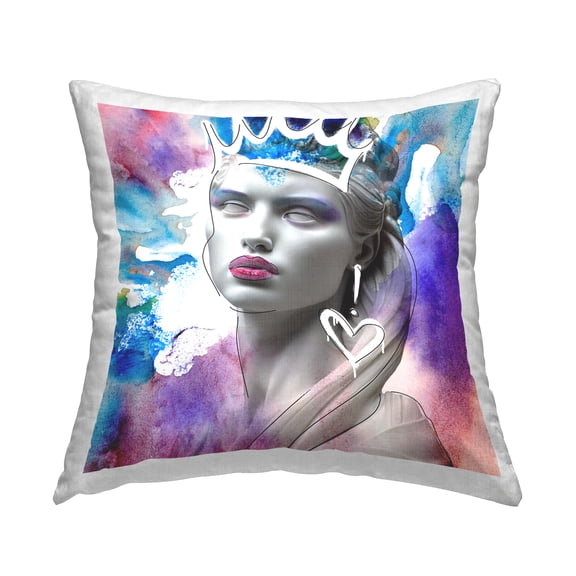 Stupell Industries Modern Crowned Woman Decorative Printed Throw Pillow Design by CAD Designs.