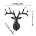 thumbnail image 2 of Deer Head Wall Decor Modern Deer Horn Statue 3D Wall Sculpture for Living Room Office Bedroom Resin Animal Head Home Decoration Gift, 2 of 4