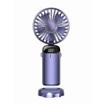 thumbnail image 1 of Ventilador portátil de mano, mini ventilador de mano personal recargable por USB, ventilador con batería de 3000 mah, 5 velocidades de viento, electricidad con pantalla, 90 F ajustable, 1 of 5