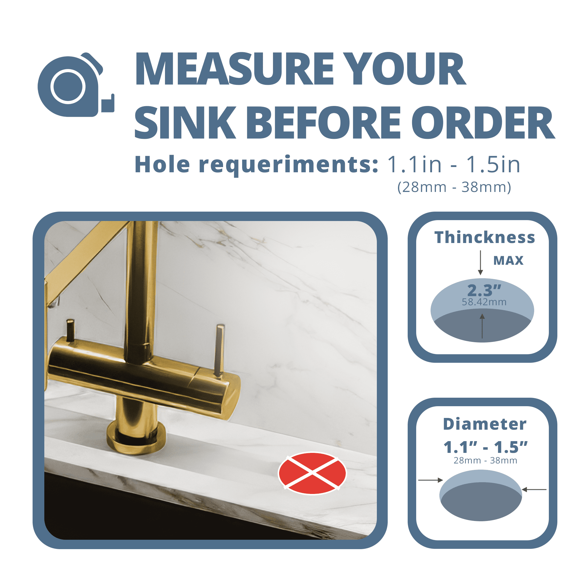 SBEN Countertop Soap Dispenser Pump with Extension Tube Kit (Gold Brushed)
