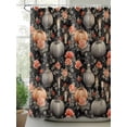 thumbnail image 2 of Fsddascl Halloween Shower Curtain Set - 72" x 78" Washable Bathtub Curtain with 12 Hooks, Retro Pumpkin Roses Flower Watercolor Waterproof Fabric Stall Shower Curtains for Bathroom/Bathtub Décor, 2 of 6