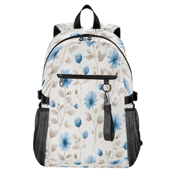 Full‑Print Casual Laptop Backpack, 20L Water‑Resistant Twill Tote Daypack with 14 Inch Computer Compartment for School Business Travel Soft Watercolor Motifs