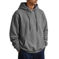 thumbnail image 5 of LNZGNM Mens Hooded Sweatshirts Athletic Work Drop Shoudler Drawstring Hoodies Pullover Sweatshirts Long Sleeve Shirts,Gray(S), 5 of 6