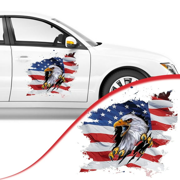 Rirozkan Patriotic Wall Decals, Independence Day Decor Stickers, Self Adhesive Vinyl Clings, Removable Wall Art for Home, Car and Party Decoration, Red