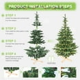 thumbnail image 3 of Artificial Christmas Tree, 8ft Pre-Lit Christmas Tree with 500 Warm White LED Lights, 1307 PE+PVC Tips, Realistic Layered Look, Unique Wooden Base - Full Artificial Holiday Tree for Home Decor, 3 of 11