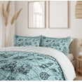 thumbnail image 6 of Ambesonne Map Duvet Cover Sets, Pirate Ships Treasure Island, 2-King, Pale Grey Charcoal Grey, 6 of 7