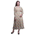 thumbnail image 1 of Bimba Robe de Plage Longue Maxi d'Été Bohème Gitane à Imprimé Floral pour Femmes, Smockée - Très Petit, 1 of 5