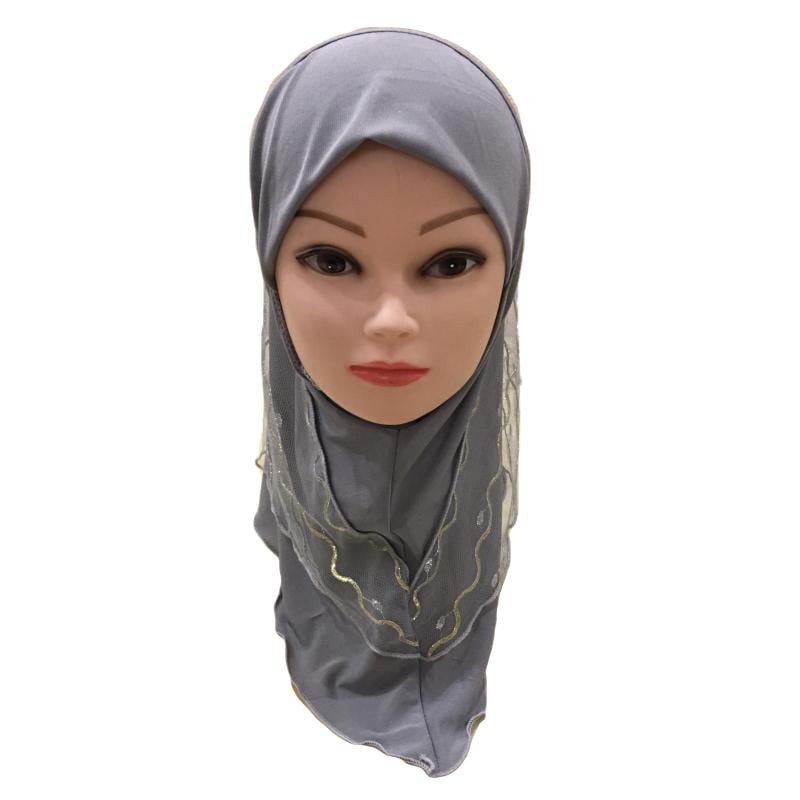 Women's Pleated Maxi Scarves Muslim Hijab Islamic Shawls Arab Turban  Headwear 