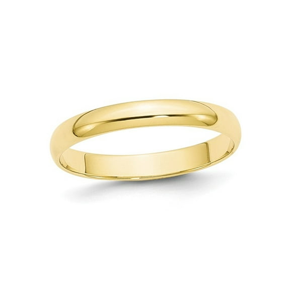 Gem & Harmony Ladies 10K Yellow Gold 3mm Polished Wedding Band Ring for Women
