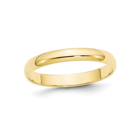 Gem & Harmony Ladies 10K Yellow Gold 3mm Polished Wedding Band Ring for Women