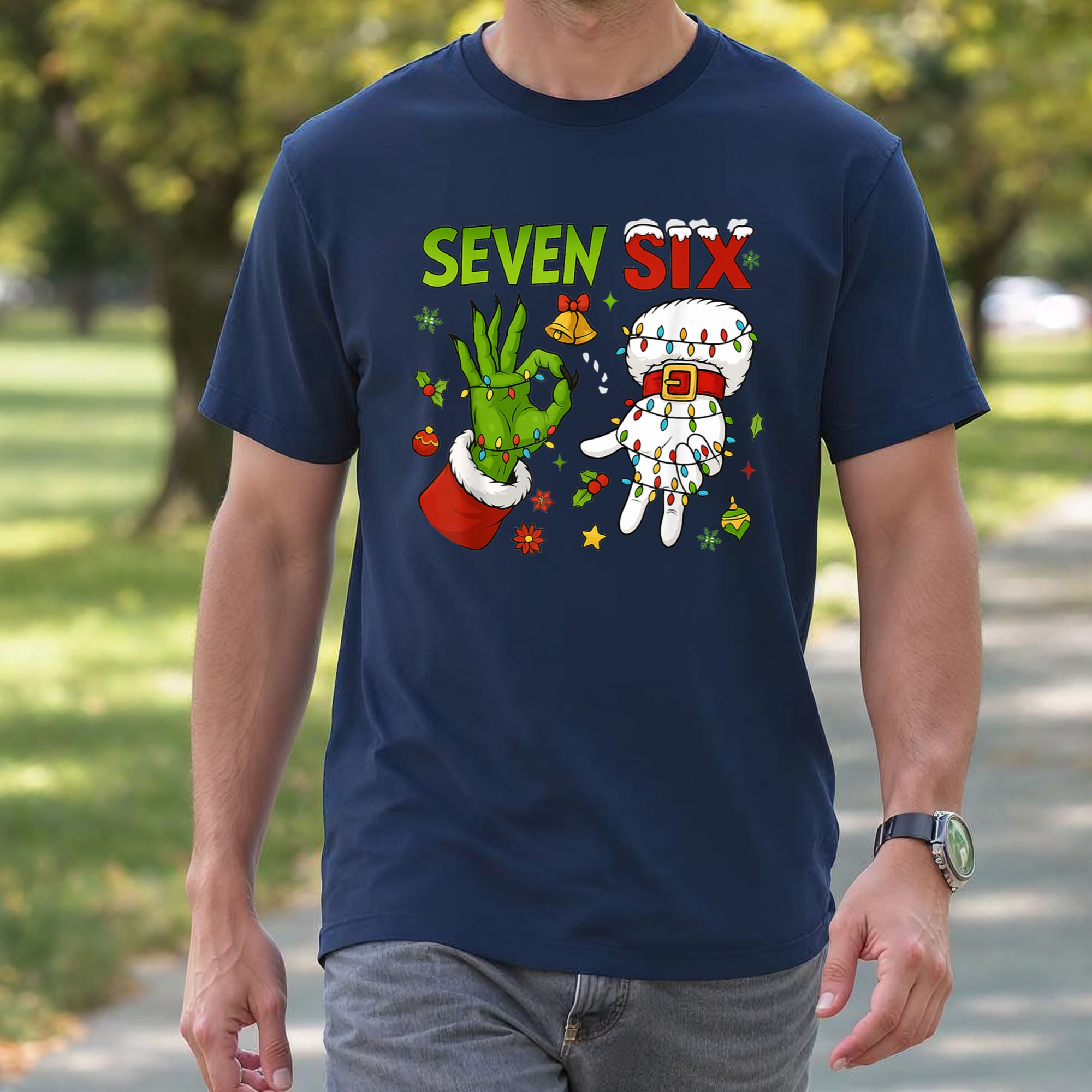 Six Seven 67 Meme T-Shirt – Christmas Elf Humor Theme – Boys and Teens Gift