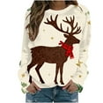 thumbnail image 2 of Craaazy Women's Christmas Print Long Sleeve Shirt Gifts, 2 of 3