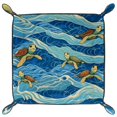 thumbnail image 2 of Women Girls Leather Square Dish Trinket Plate Jewelry Tray for Mothers Day Birthday Gift, Wave Stripe Sea Turtle Patterns, 2 of 6