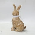 thumbnail image 5 of JEWLALO 2PCS Rattan Rabbit Easter Decorations, Bunny Easter Ornaments, Outdoor Garden Statue Animals Figurine for Home Farmhouse Courtyard Lawn Tabletop Decoration, Gifts for Easter (Brown), 5 of 9