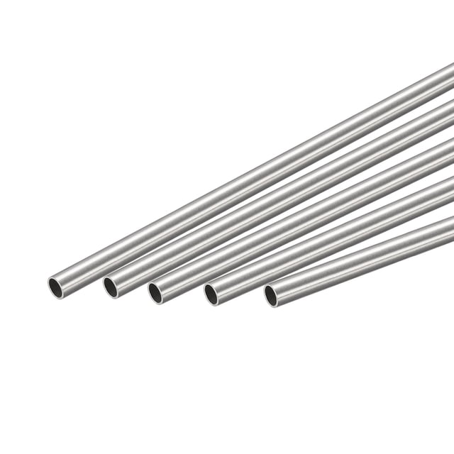 Tubo redondo de acero inoxidable 304 Unique Bargains 4mm OD 0.4mm Grosor 300mm 5uds