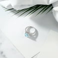thumbnail image 4 of Gem Stone King 3.48 Ct Cushion Checkerboard Sky Blue Topaz Red Created Ruby 925 Silver Ring (Size 8), 4 of 4