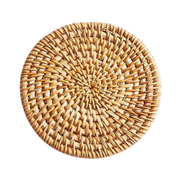Estera de aislamiento de ratán hecha a mano, tapete para mesa, tapete redondo para cuencos, tapete para platos, accesorios para juegos de té, tapete para té, tapete para tazas, platillo, suministros