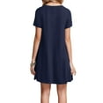 thumbnail image 5 of Weardear Womens Summer Casual Short Sleeve Dress Swing Plain Simple Dress Boho Beach T-Shirt Dress, 5 of 6