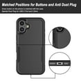 thumbnail image 5 of For Apple iphone 16 Plus Phone Case, Ebizware Heavy Duty Shockproof Case [Military Grade Drop Tested] Dual Layer Full Body Protective Cover for iphone 16 Plus -Black, 5 of 6