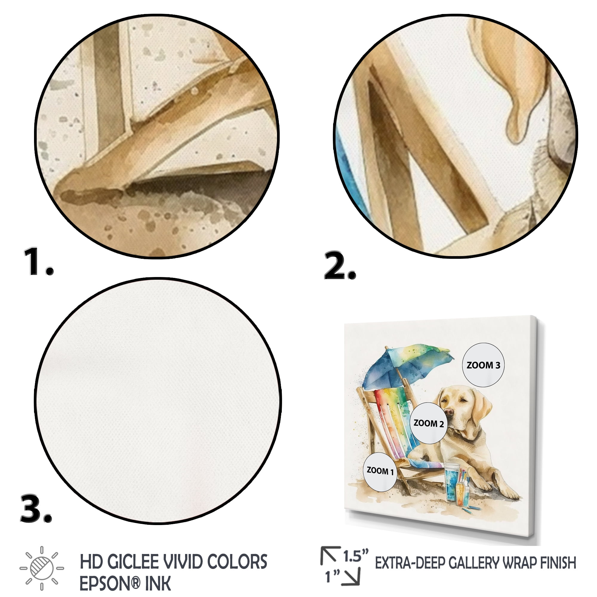 Designart Dog Laying On Chair At The Beach V Canvas Wall Art