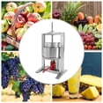 thumbnail image 3 of Large Manual Stainless Steel Fruit Press Extractor with Adjustable Press Bar, Hydraulic Jack, and Splash-proof Bucket for Juice and Honey, 3 of 6